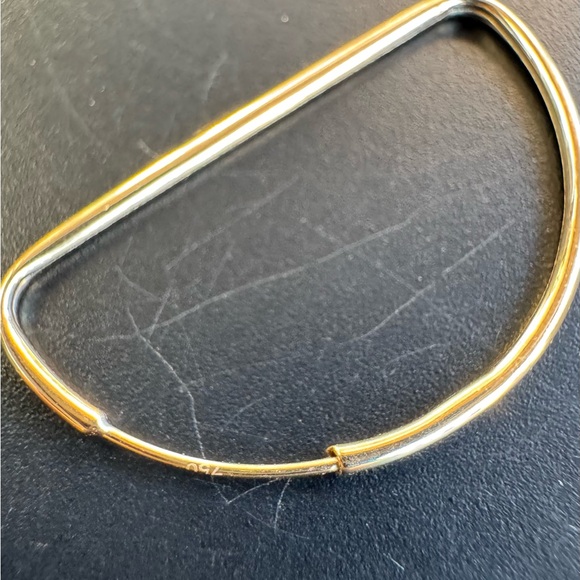 SOLD REAL 18k Saudi Gold D Hoop Earrings - Picture 7 of 7